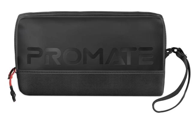 Promate Vali Lightweight Tech Essential Organizer Pouch Bag with Multiple Pockets - Black